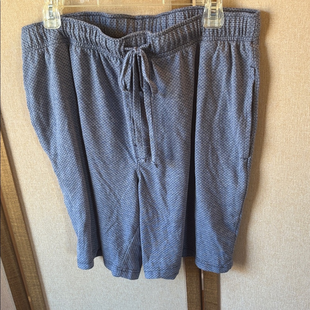 Men’s fruit of the loom Blue Textured Drawstring lounge Shorts large